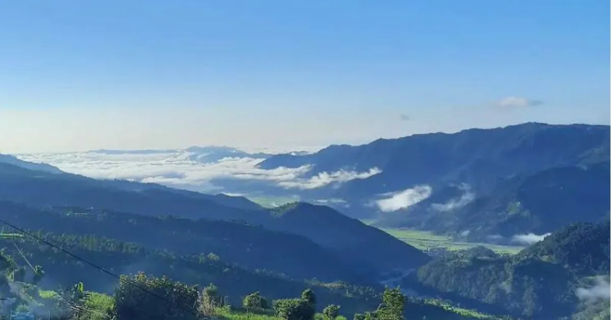 View of green hills from Naudanda village