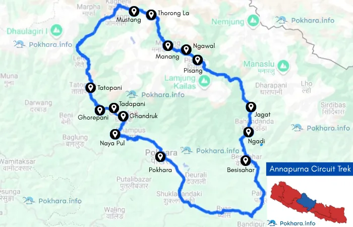 Annapurna Circuit Trek: Nepal’s Himalayan Wonderland Map
