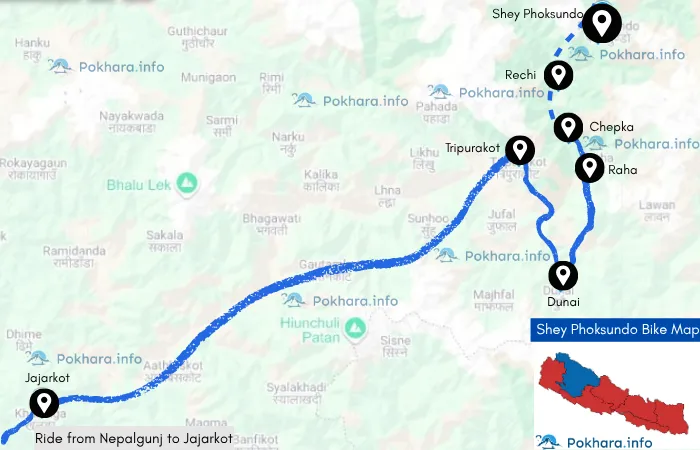Shey Phoksundo Bike Trip: The Hidden Road to the Turquoise Lake Map